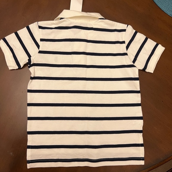 Polo shirt white and navy blue stripes size 4 - Picture 3 of 3